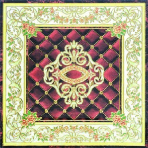 Anuj Golden Rangoli Pooja Room Vitrified Slab 1200x1200mm — Divine Chakra Mandir