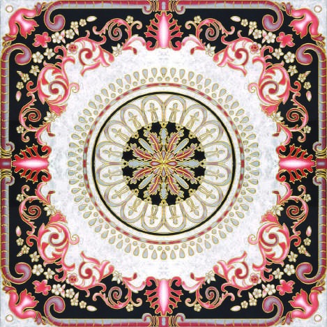Anuj Golden Rangoli Pooja Room Vitrified Slab 1200x1200mm — Shubh Labh Golden Mandala