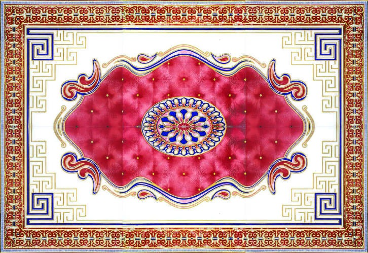 Anuj Golden Rangoli Pooja Room Vitrified Slab 1200x1200mm — Shubh Labh Golden Mandala