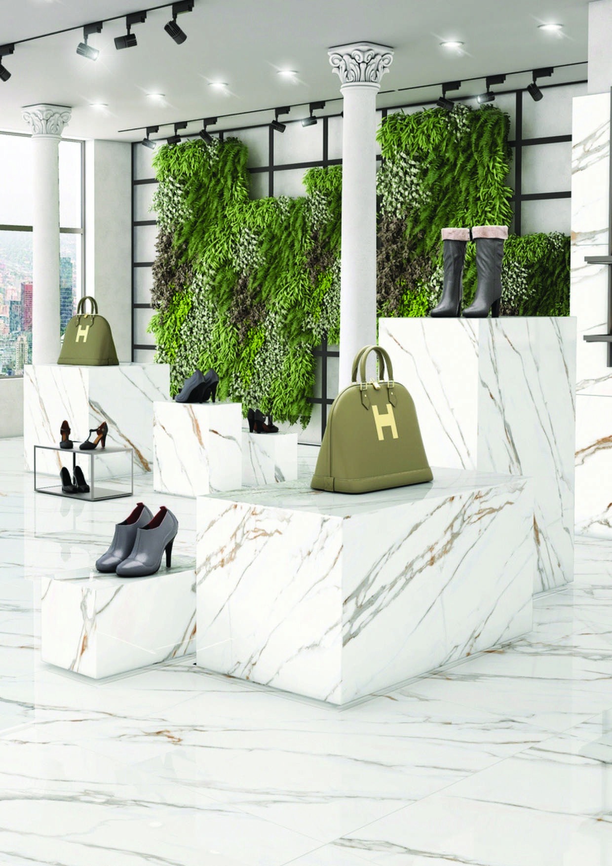 Anuj Full Body Vitrified Slab 600x1200mm — Arabescato Corchia
