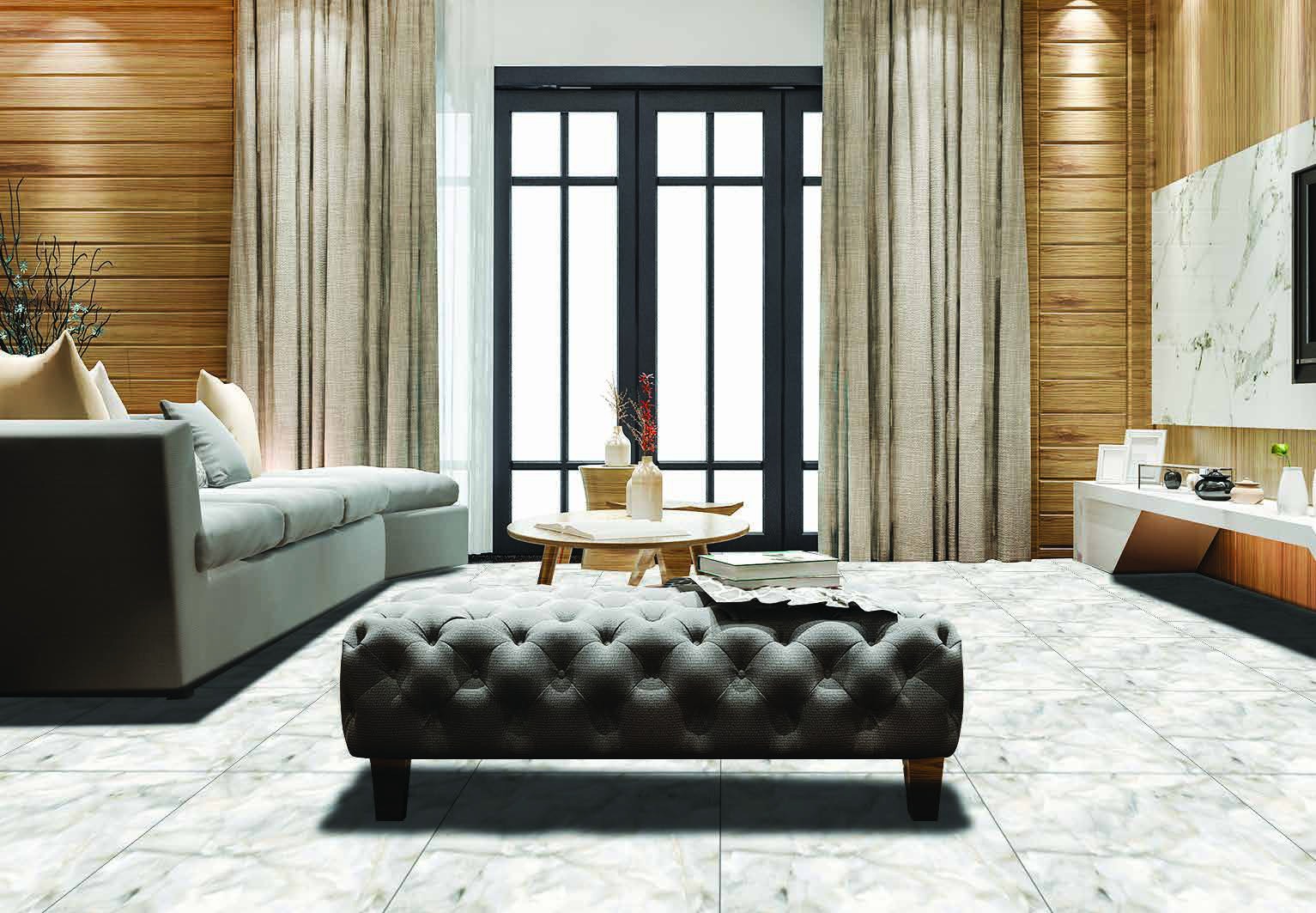 Anuj Nano Polish Vitrified Floor Tile 600x600mm — Platinum Ivory High Traffic