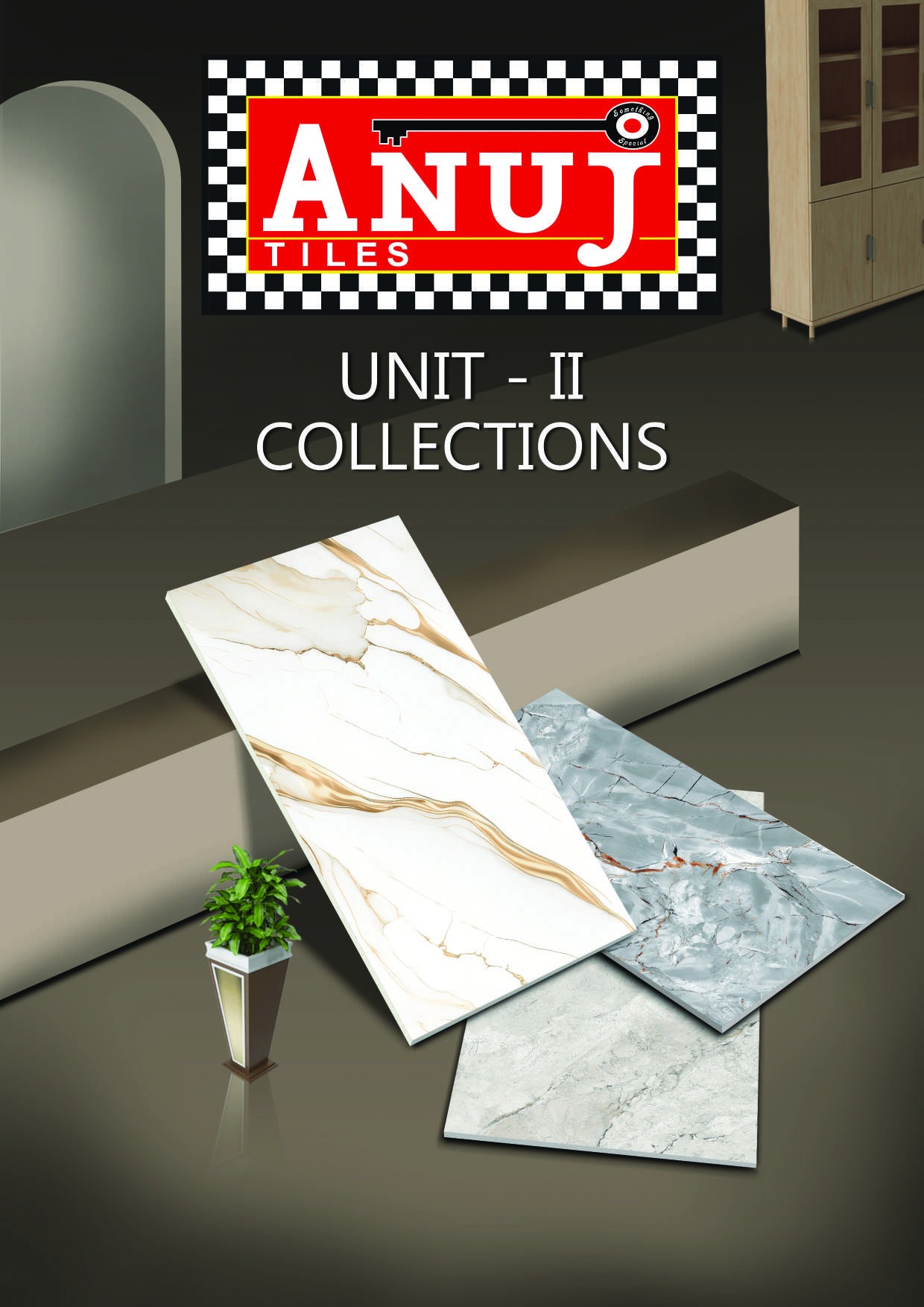 Anuj PGVT 1200x600mm High Gloss — Model 24008 Urban Concrete Ash