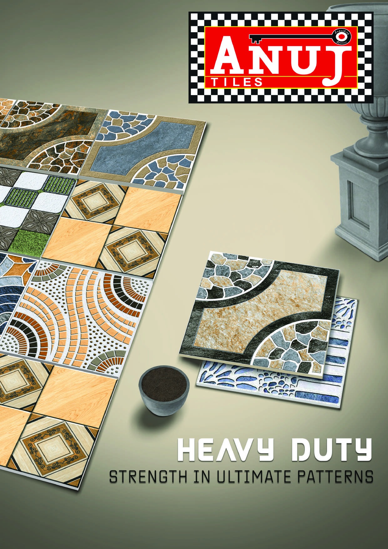 Anuj Heavy-Duty Parking Paver 12mm 400x400mm — Zig-Zag Industrial Paver
