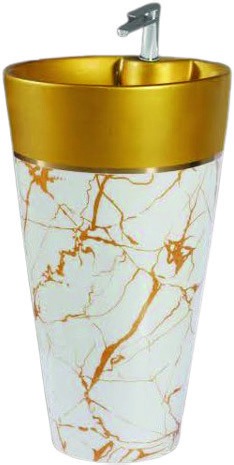 Healthware Ceramic Vanity Basin — Fluted Ceramic Art Vessel