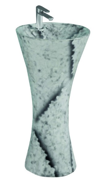 Healthware Ceramic Vanity Basin — Scalloped Rim Art Basin