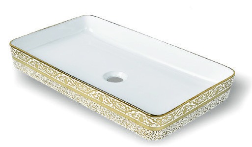 Healthware Ceramic Vanity Basin — Rectangular Thin-Rim Vanity Basin