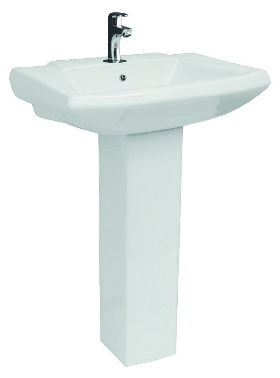 Healthware Ceramic Vanity Basin — Square Beveled Edge Basin