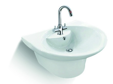 Healthware Ceramic Vanity Basin — Deep Bowl Cloakroom Basin