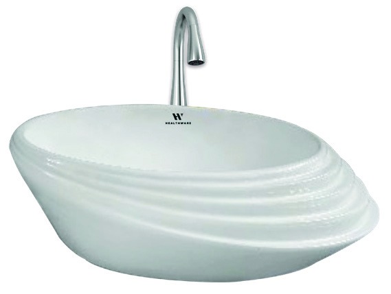 Healthware Ceramic Vanity Basin — Rectangular Thin-Rim Vanity Basin