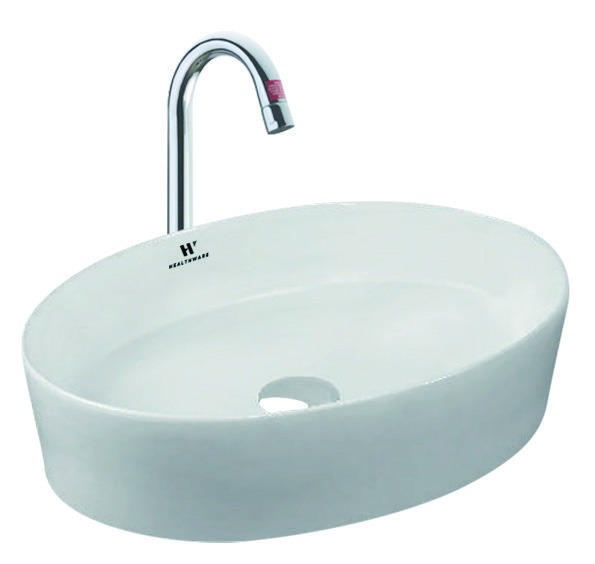 Healthware Ceramic Vanity Basin — Monolithic Floor Pedestal Basin