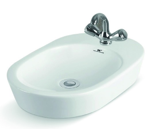 Healthware Ceramic Vanity Basin — Deep Bowl Cloakroom Basin