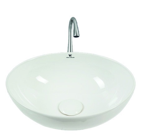 Healthware Ceramic Vanity Basin — Fluted Ceramic Art Vessel