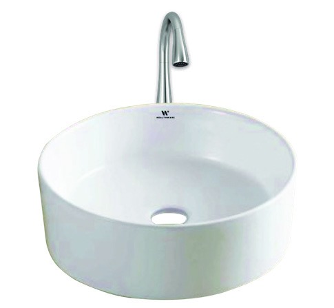 Healthware Ceramic Vanity Basin — Monolithic Floor Pedestal Basin