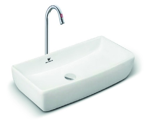 Healthware Ceramic Vanity Basin — Round Minimalist Countertop Basin