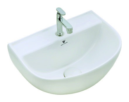 Healthware Ceramic Vanity Basin — Matte Charcoal Contemporary Vessel