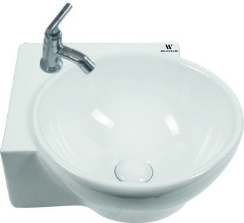 Healthware Ceramic Vanity Basin — Scalloped Rim Art Basin
