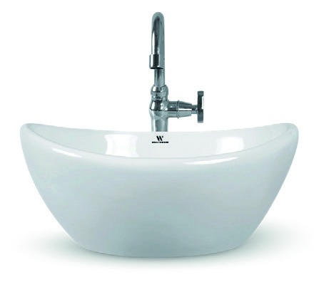 Healthware Ceramic Vanity Basin — Oval Silk Matte Emerald Tabletop