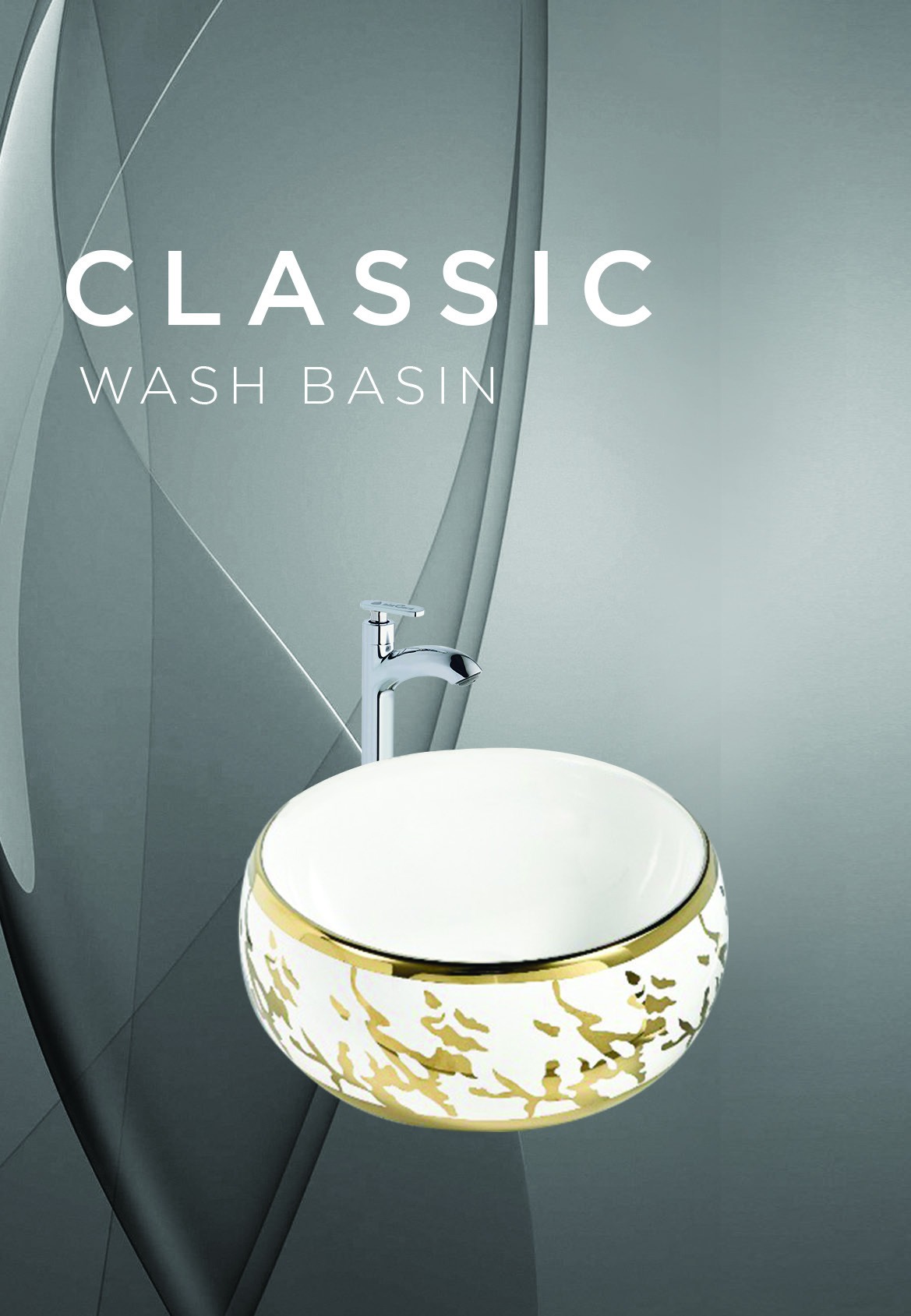Healthware Ceramic Vanity Basin — Fluted Ceramic Art Vessel