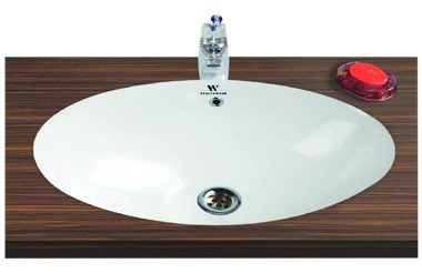 Healthware Ceramic Vanity Basin — Round Minimalist Countertop Basin