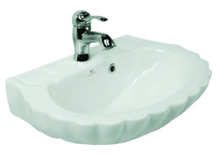 Healthware Ceramic Vanity Basin — Square Beveled Edge Basin
