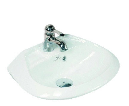 Healthware Ceramic Vanity Basin — Scalloped Rim Art Basin