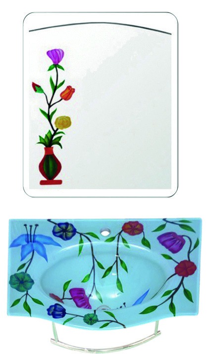 Healthware Ceramic Vanity Basin — Scalloped Rim Art Basin