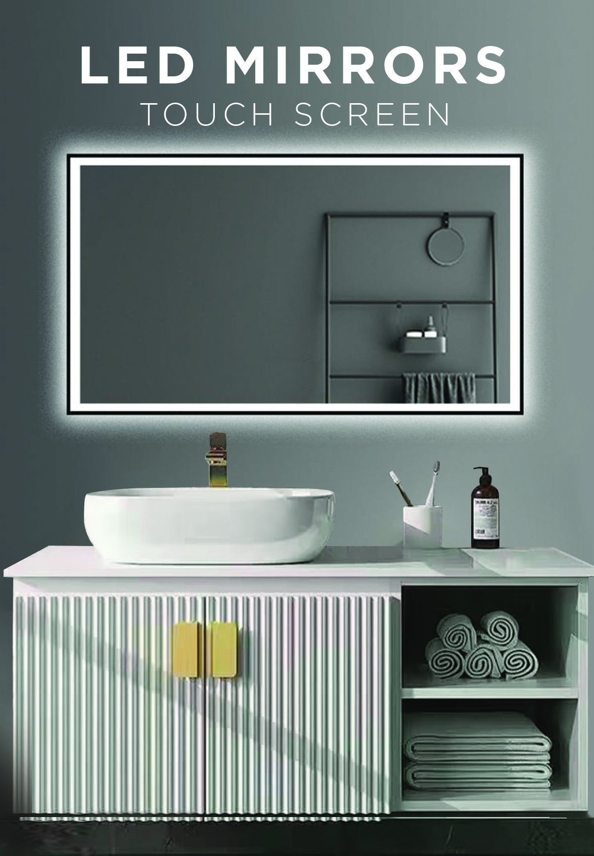 Healthware Ceramic Vanity Basin — Square Beveled Edge Basin