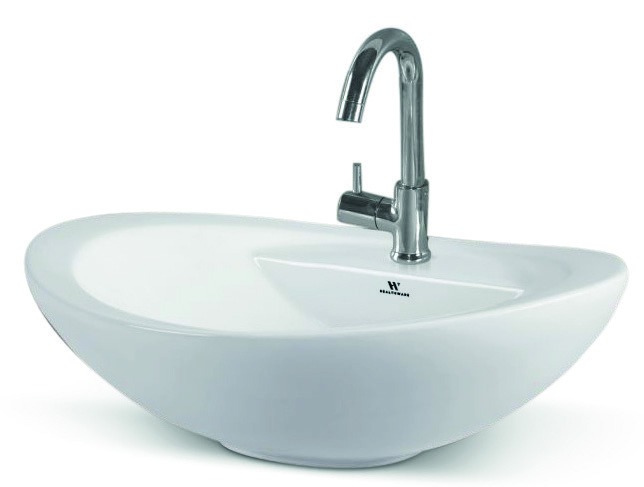 Healthware Thin-Rim Table Top Ceramic Vessel Basin (Oval Matte)