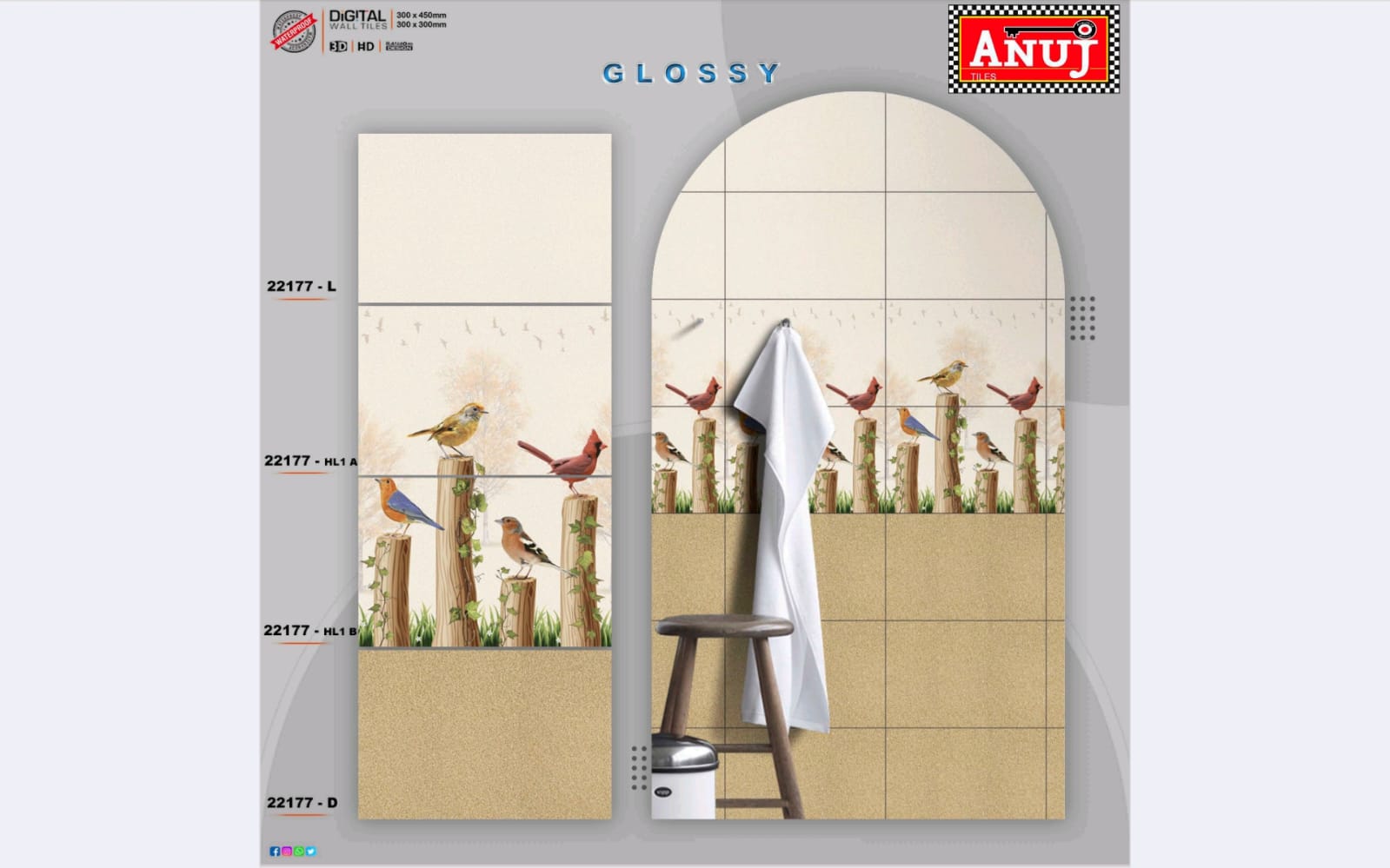 ANUJ 12X18 WALL TILE -22177