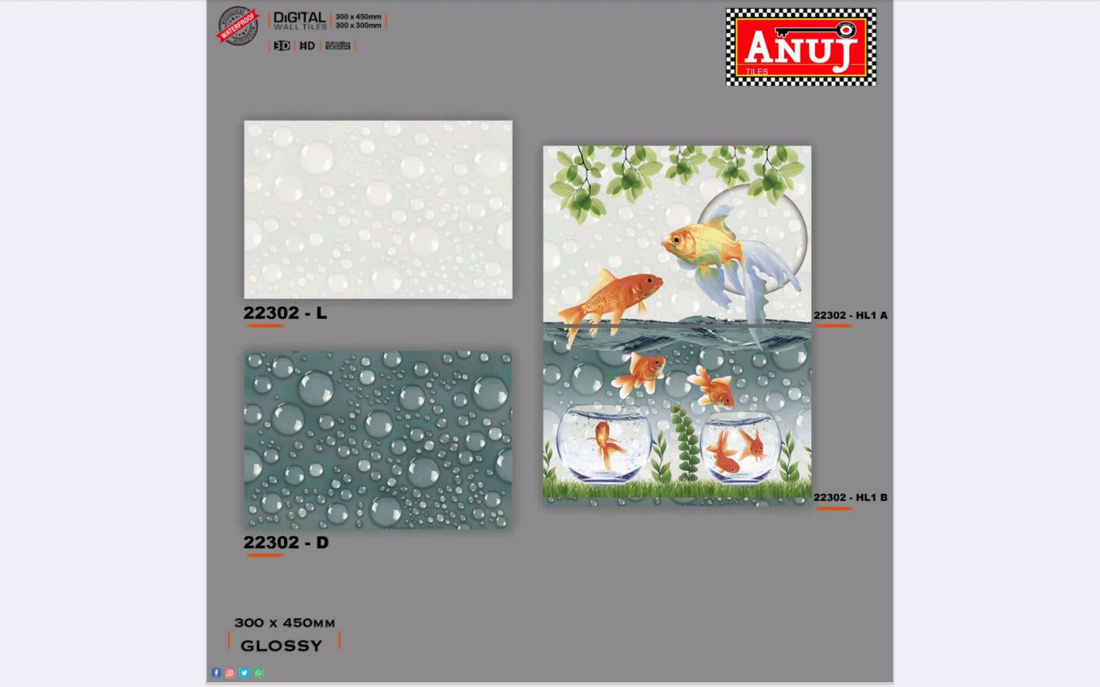 ANUJ 12X18 WALL TILE  -22302